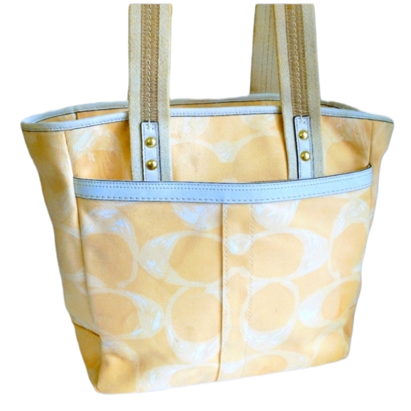 Coach Handbags - COACH Monogram Yellow Handbag